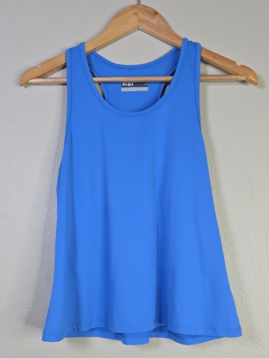 Lija Tops - Lija Bright Blue Its All About Love Rival Racerback Tank Size Large Nwt